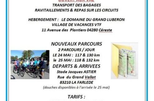 La Farlède cyclo 24 & 25 mai 2024